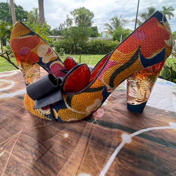 Irregular Choice Shoes - Irregular Choice Red and Orange Heels with Vibrant Design